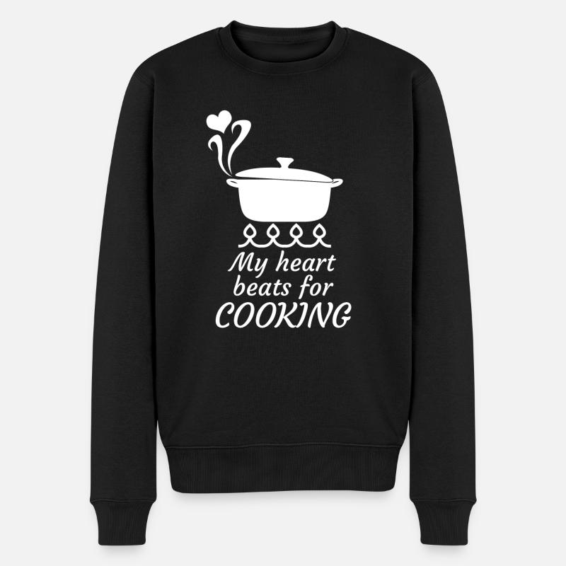 Kochen Küche Koch Kochmütze Küchenchef - Männer Premium Bio Pullover - Schwarz