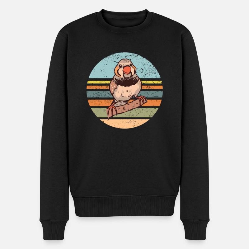 Pinsons zèbres Oiseau Pinson zèbre - Pull Premium bio Homme - noir
