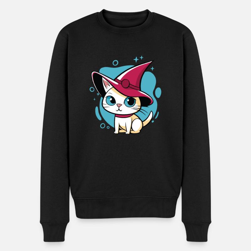 Süßes Kätzchen - Männer Premium Bio Pullover - Schwarz