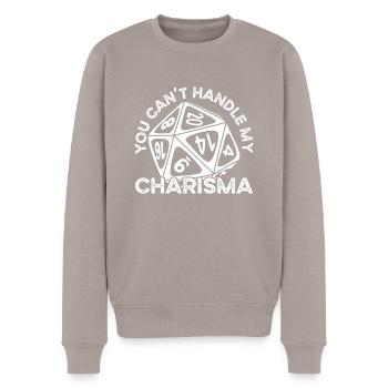 Tu ne peux pas avec mon charisme - Pull Premium bio Homme - taupe - Devant - Nico (187cm)