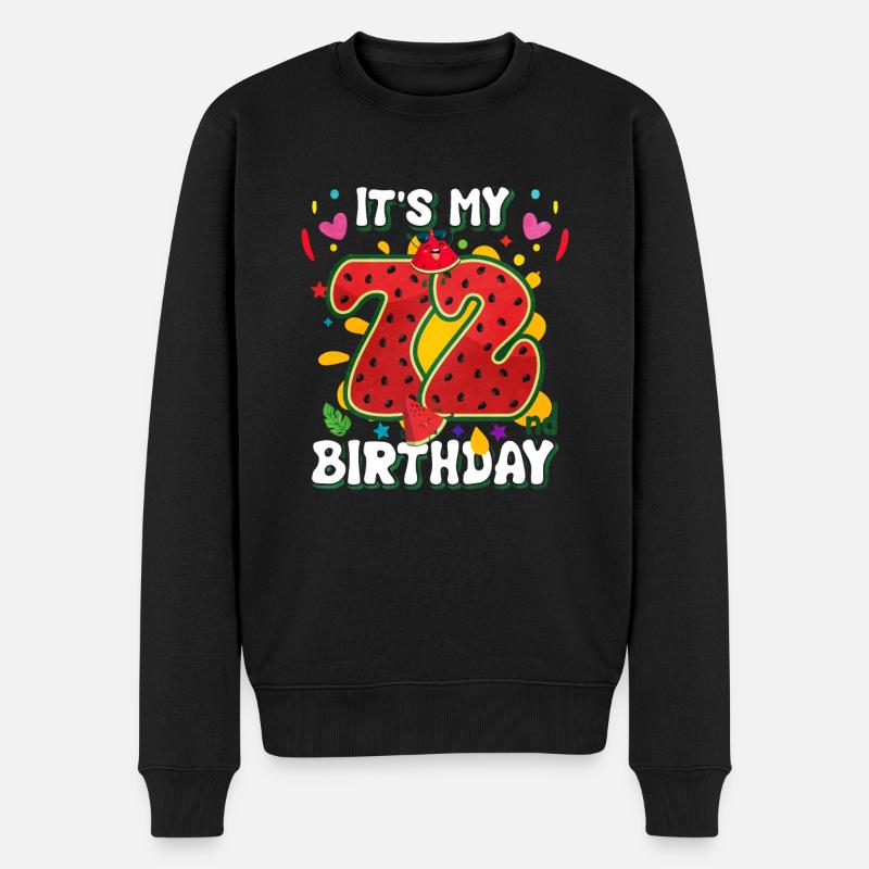 72e anniversaire pastèque - Pull Premium bio Homme - noir