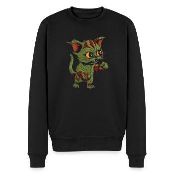 Chat d’Halloween zombie - Pull Premium bio Homme - noir - Devant - Nico (187cm)
