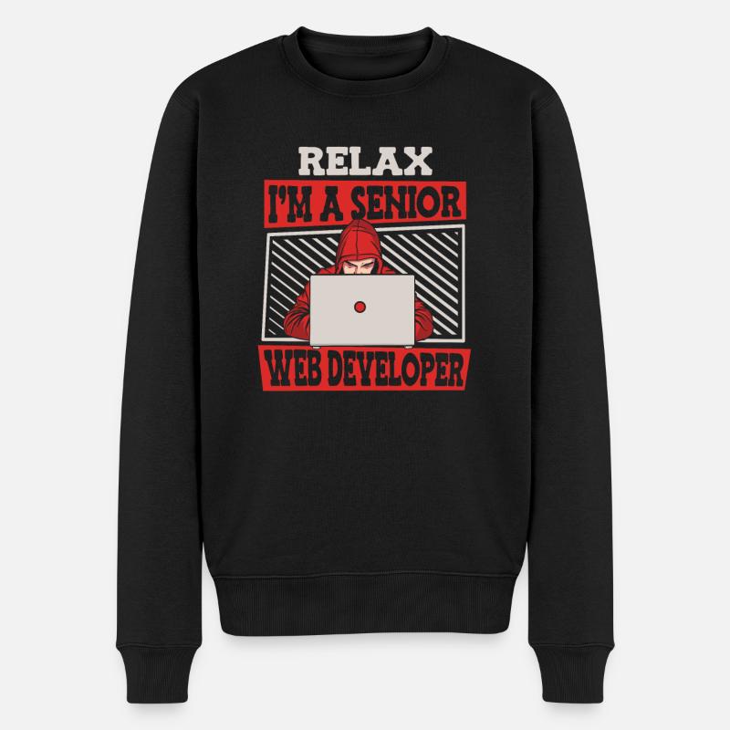 Web Entwickler Webdeveloper Senior - Männer Premium Bio Pullover - Schwarz