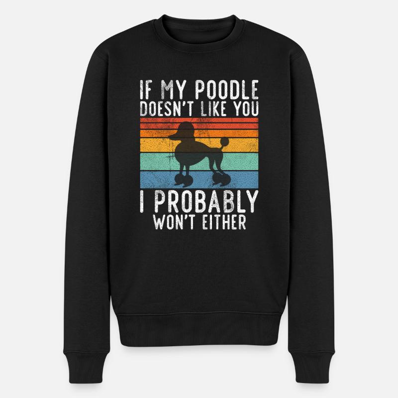 Poodle Gifts - Männer Premium Bio Pullover - Schwarz