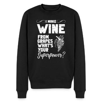 Winzer Wein Spruch für Weinliebhaber - Männer Premium Bio Pullover - Schwarz - Vorne - Nico (187cm)