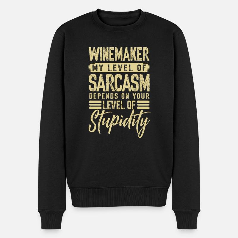 Winzer Wein Spruch für Weinliebhaber - Männer Premium Bio Pullover - Schwarz
