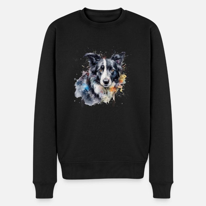 Border Collie - Pull Premium bio Homme - noir