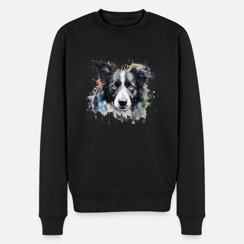 Border Collie - Pull Premium bio Homme - noir
