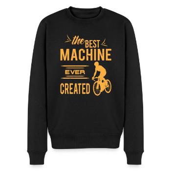Rennrad Radsport Rennradfahrer Fahrrad - Männer Premium Bio Pullover - Schwarz - Vorne - Nico (187cm)