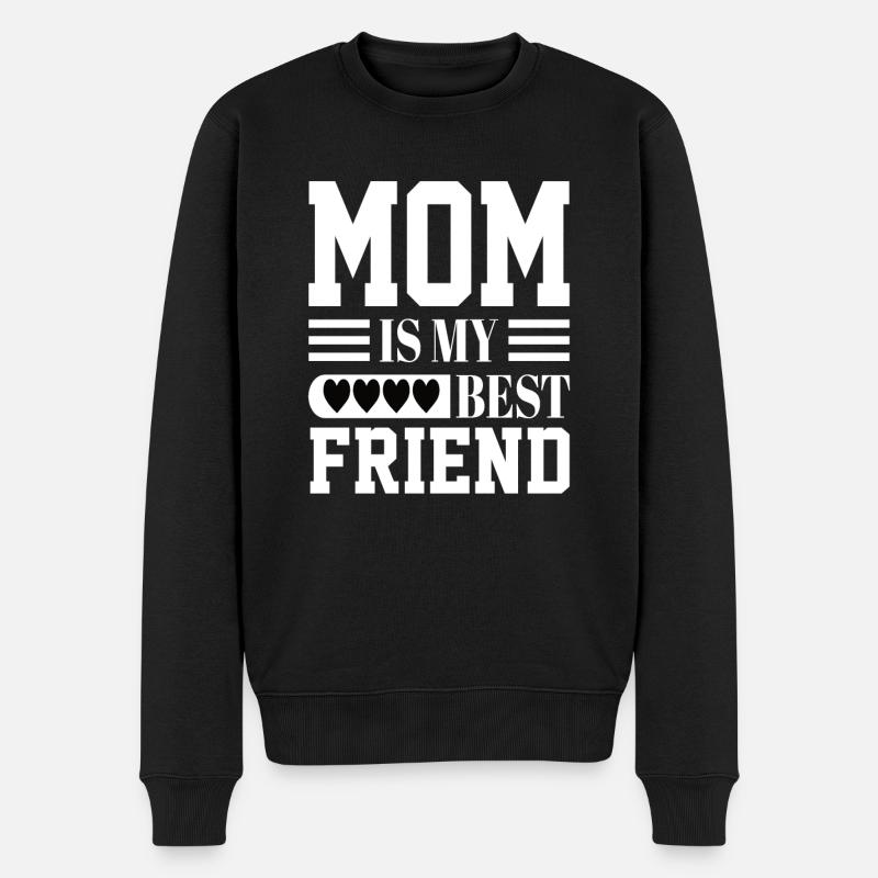 Mom Is My Bestfriend - Männer Premium Bio Pullover - Schwarz