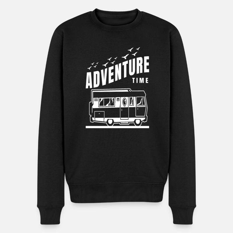 Camping Wohnwagen Wohnmobil Camper Spruch - Männer Premium Bio Pullover - Schwarz