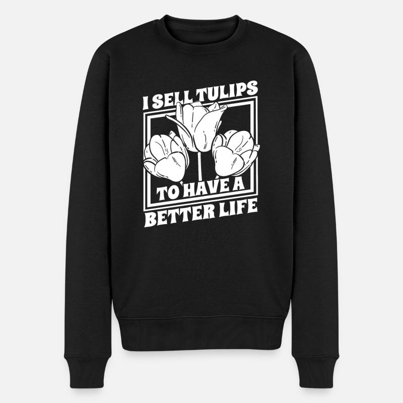 Tulpen Tulpen - Männer Premium Bio Pullover - Schwarz