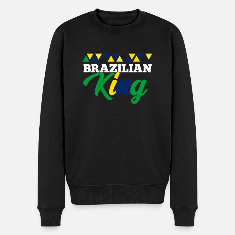 Brasilien - Männer Premium Bio Pullover - Schwarz