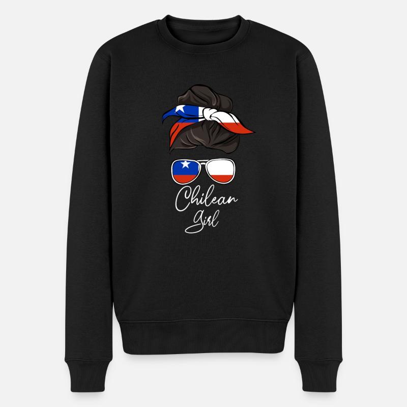 Chile - Männer Premium Bio Pullover - Schwarz