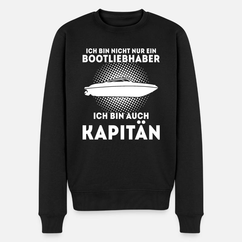 Boot Kapitän booten Geschenk - Männer Premium Bio Pullover - Schwarz