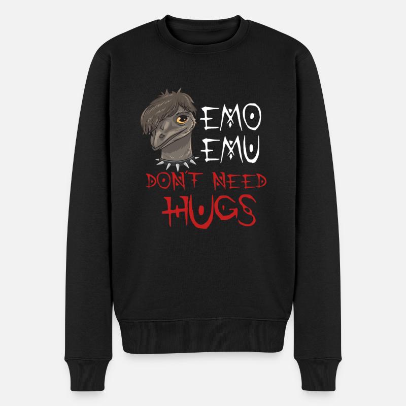 Emo Boy Emo Girl Emu Vogel Emocore Punk Ästhetik - Männer Premium Bio Pullover - Schwarz