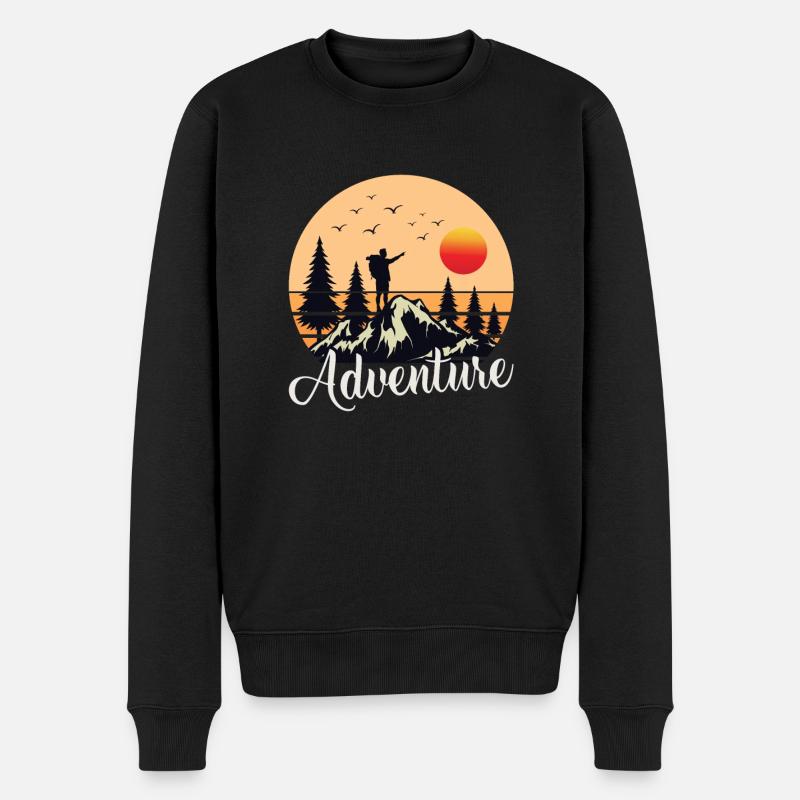 Bergsteigen Bergsteiger Wandern Wanderer - Männer Premium Bio Pullover - Schwarz