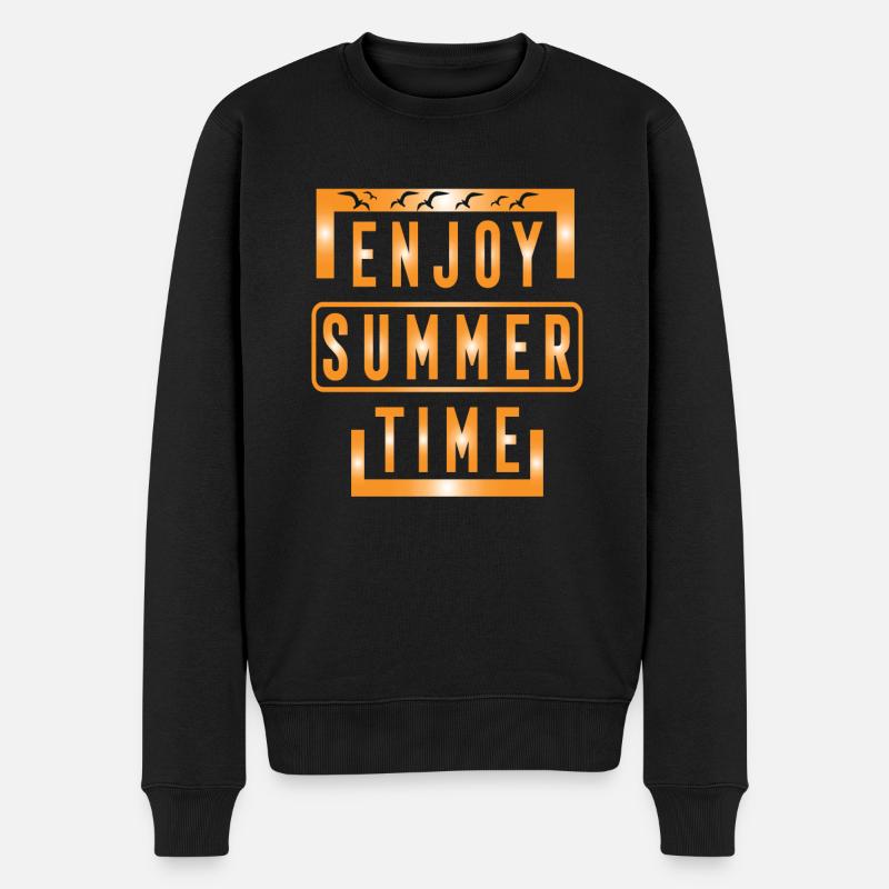 Enjoy Summer Time - Männer Premium Bio Pullover - Schwarz