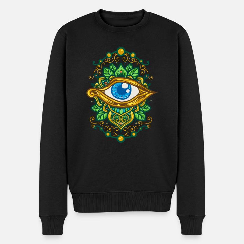 Auge des Horus - Männer Premium Bio Pullover - Schwarz