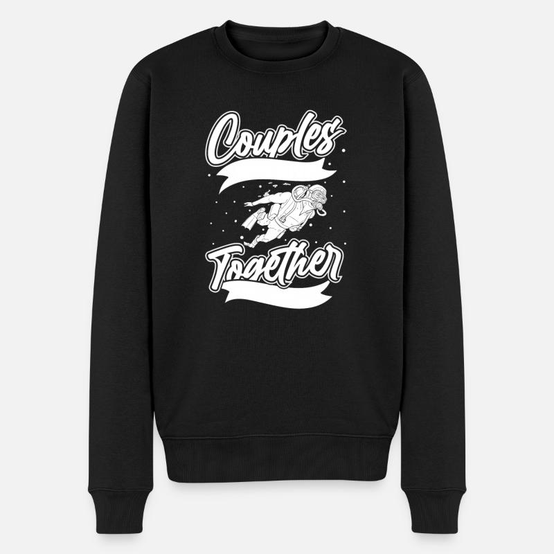 Couple de plongeurs - Pull Premium bio Homme - noir