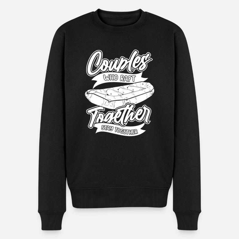 Rafting Paar - Männer Premium Bio Pullover - Schwarz