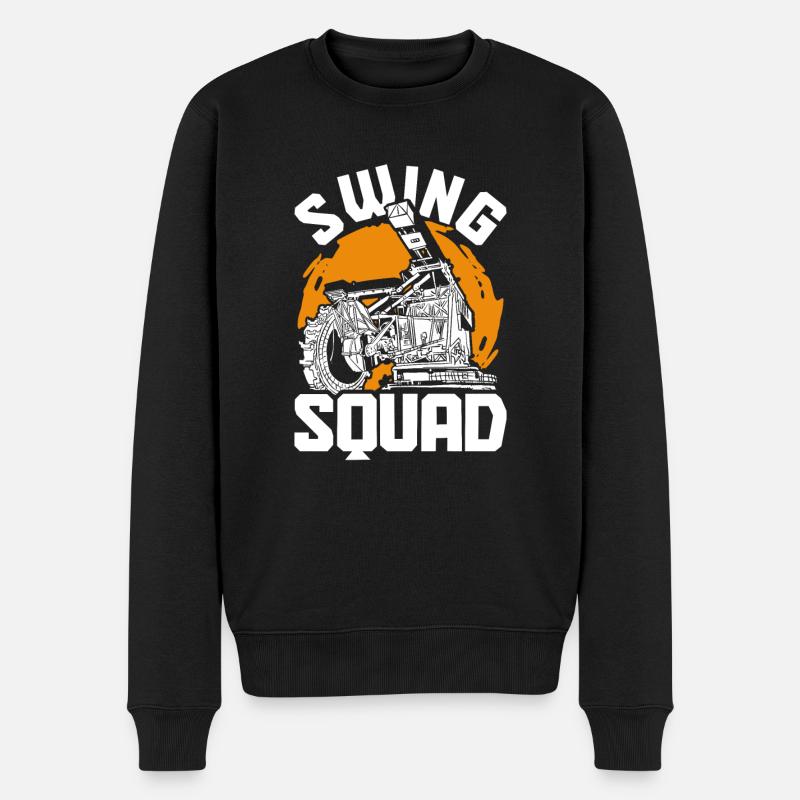 Baggerfahrer Swing Squad - Männer Premium Bio Pullover - Schwarz