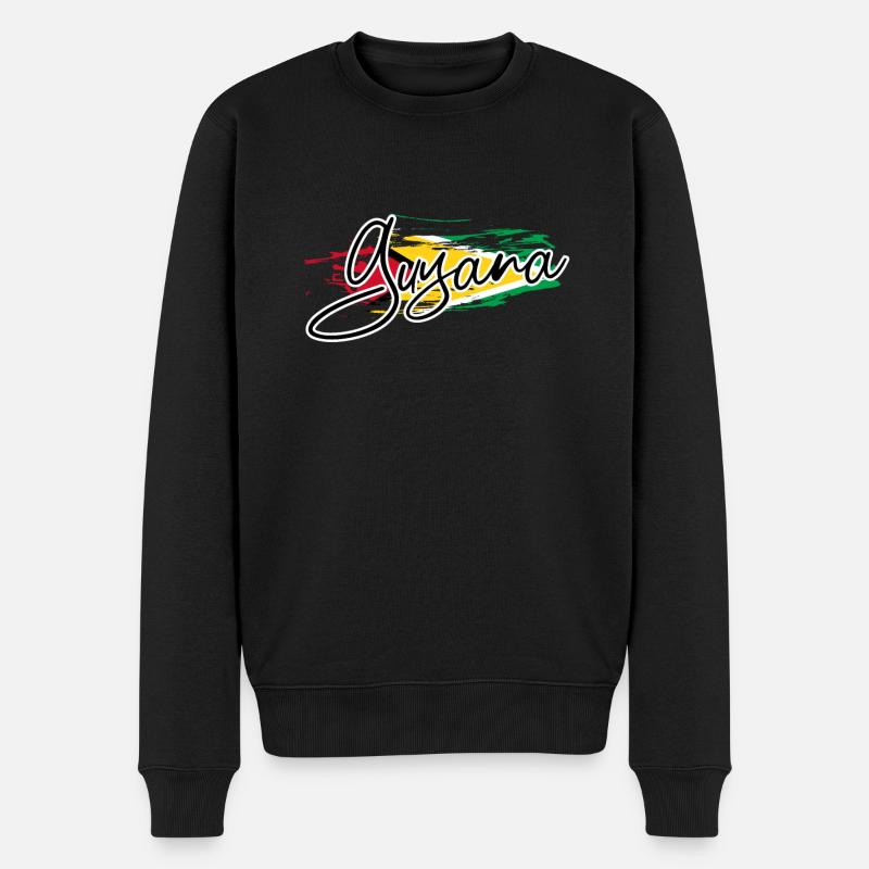 Guyana - Männer Premium Bio Pullover - Schwarz