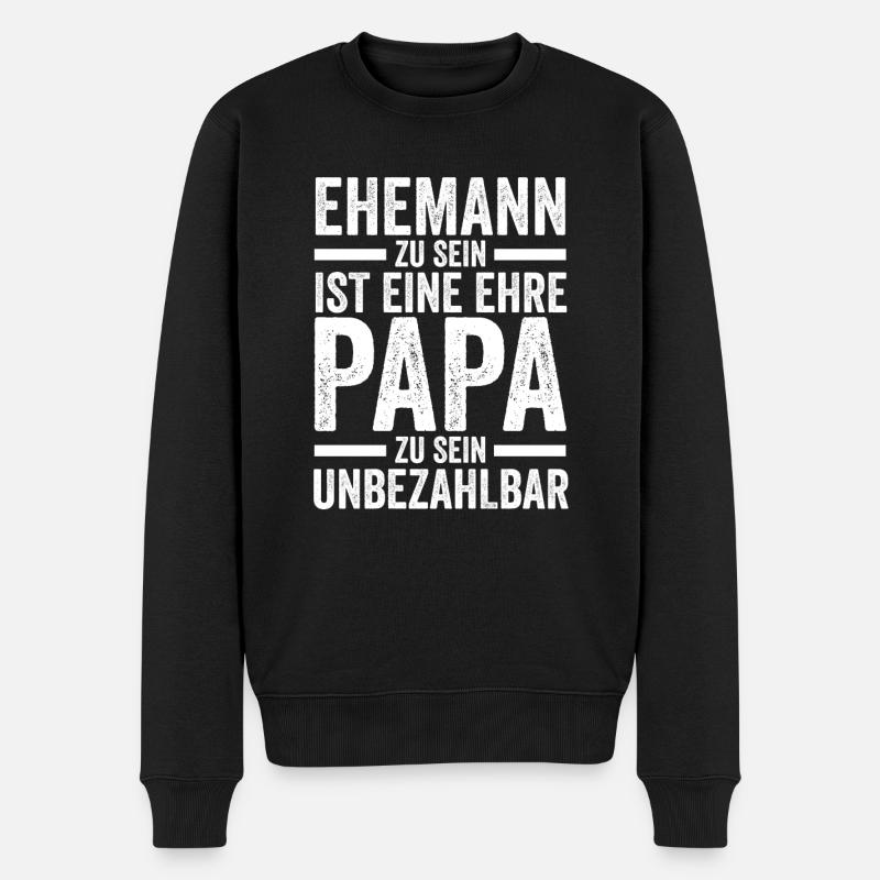 Ehemann Vater Papa - Männer Premium Bio Pullover - Schwarz