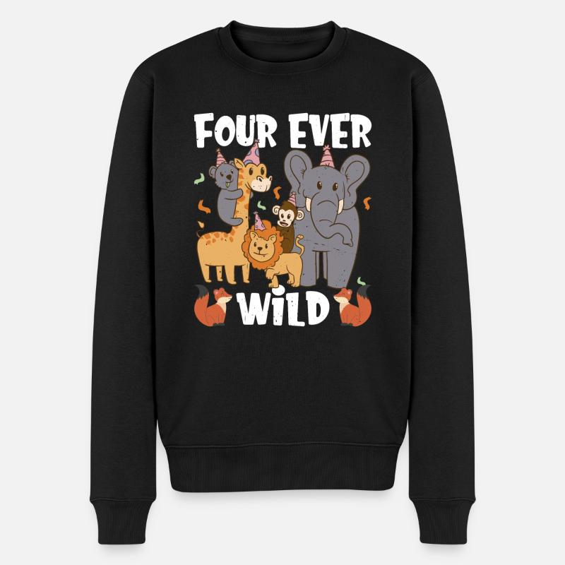 Four Ever Wild 53 - Männer Premium Bio Pullover - Schwarz