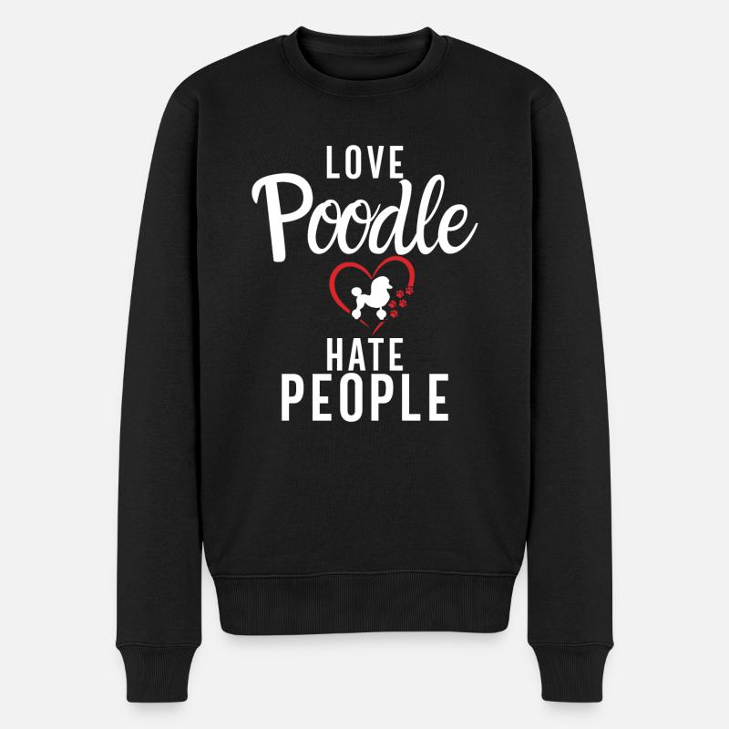 Poodle Gifts - Männer Premium Bio Pullover - Schwarz