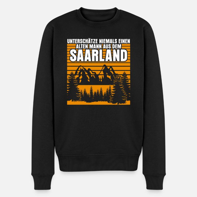 Saarland alter Saarländer - Männer Premium Bio Pullover - Schwarz