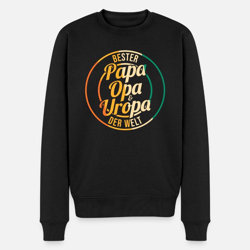 Vater Papa Opa Uropa - Männer Premium Bio Pullover - Schwarz