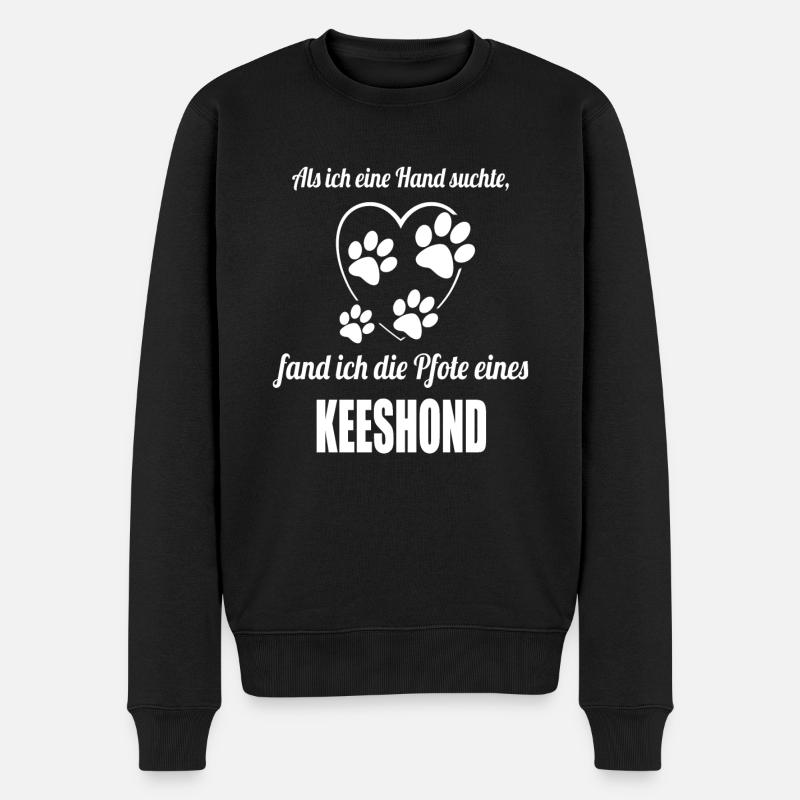 Hand & Pfote - Spruch - Keeshond - Männer Premium Bio Pullover - Schwarz