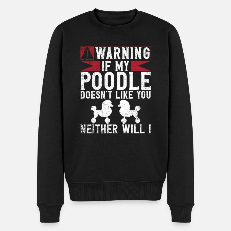 Poodle Gifts - Männer Premium Bio Pullover - Schwarz