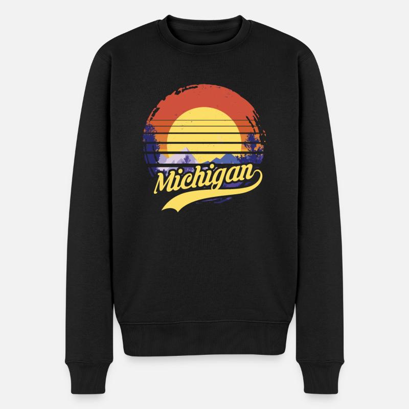 michigan - Männer Premium Bio Pullover - Schwarz