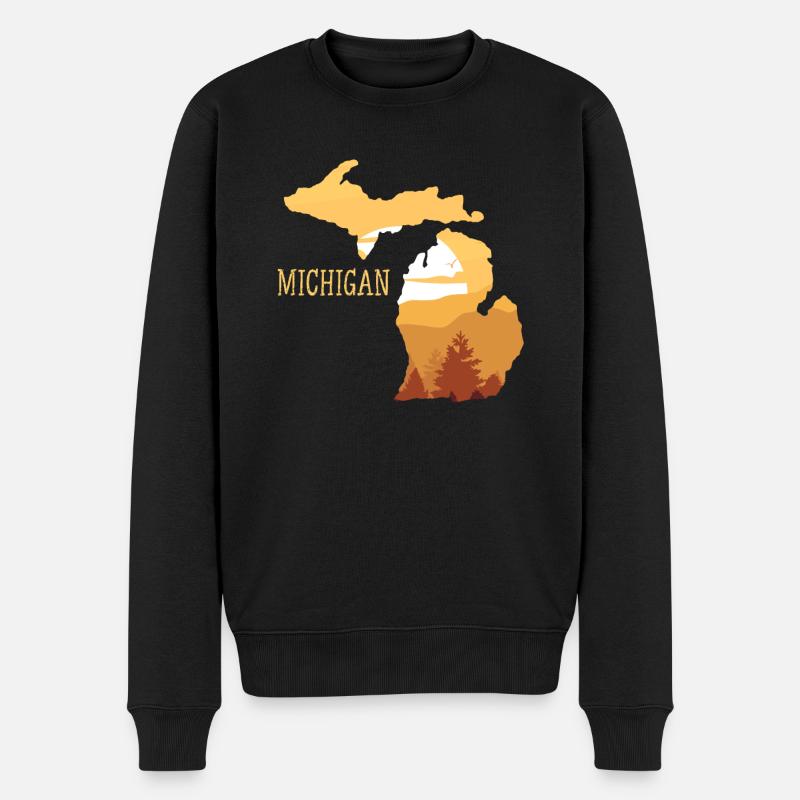 michigan - Männer Premium Bio Pullover - Schwarz