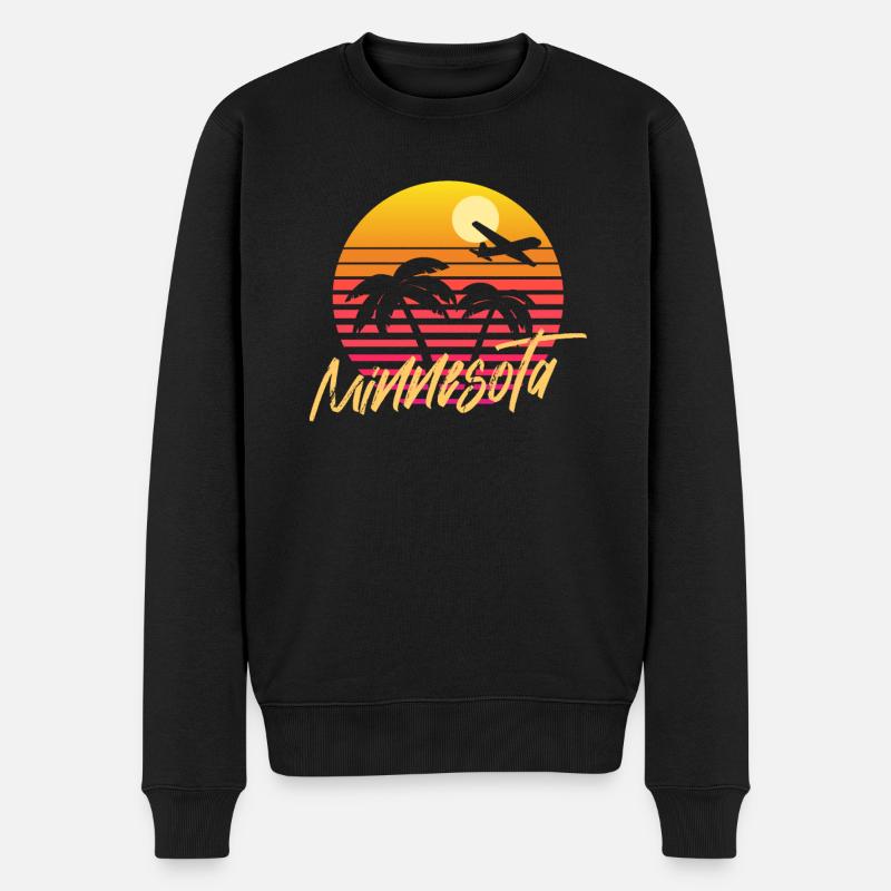 Minnesota - Männer Premium Bio Pullover - Schwarz