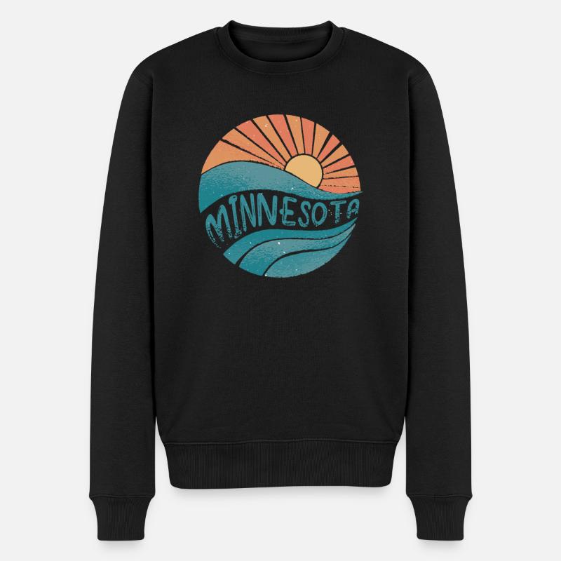 Minnesota - Männer Premium Bio Pullover - Schwarz