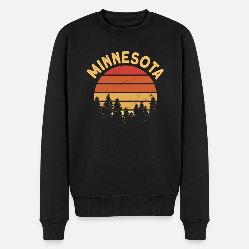 Minnesota - Männer Premium Bio Pullover - Schwarz
