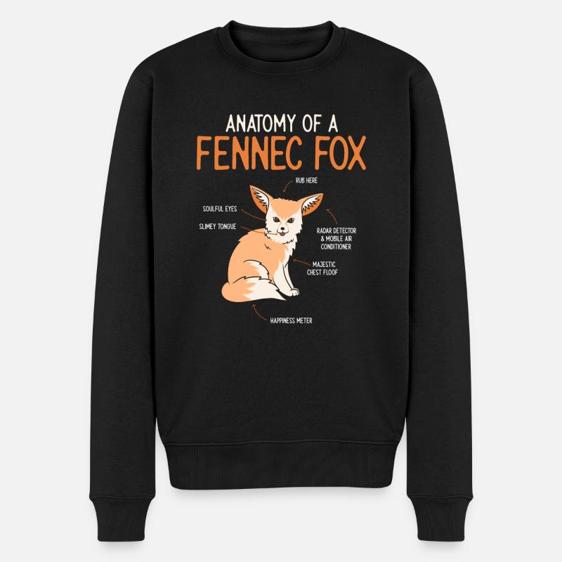 Fennek Fuchs Fennec Fox Wüstenfuchs - Männer Premium Bio Pullover - Schwarz