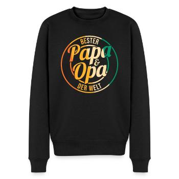 Beste Papa Und Opa Der Welt - Männer Premium Bio Pullover - Schwarz - Vorne - Nico (187cm)