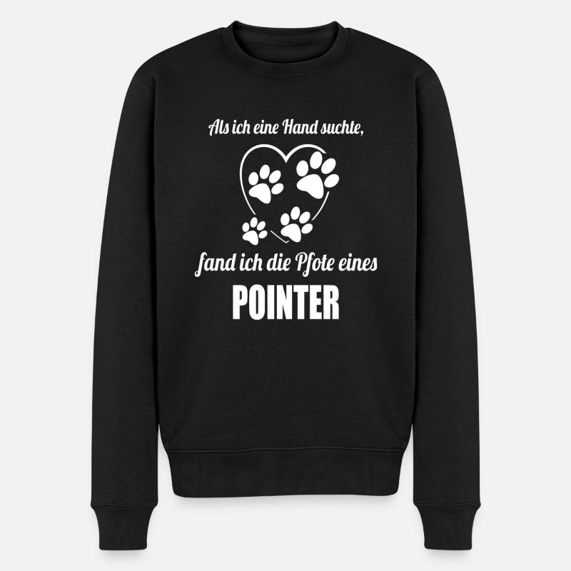 Hand & Pfote - Spruch - Pointer - Männer Premium Bio Pullover - Schwarz