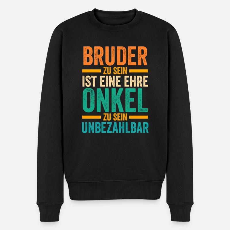 Bruder und Onkel - Männer Premium Bio Pullover - Schwarz
