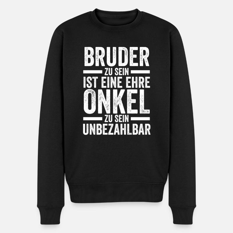 Bruder und Onkel - Männer Premium Bio Pullover - Schwarz