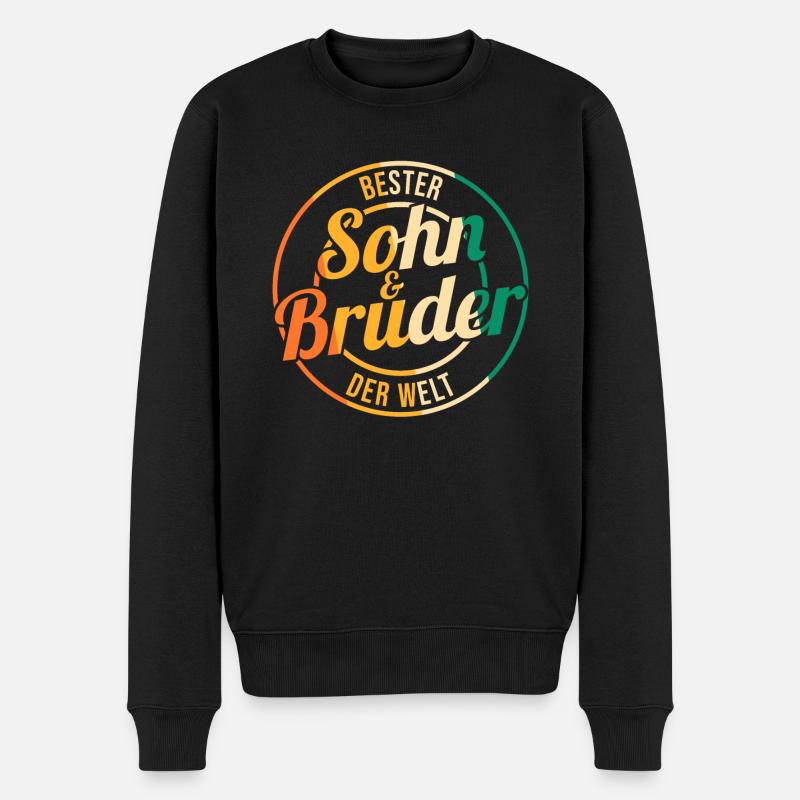 Sohn Bruder - Männer Premium Bio Pullover - Schwarz