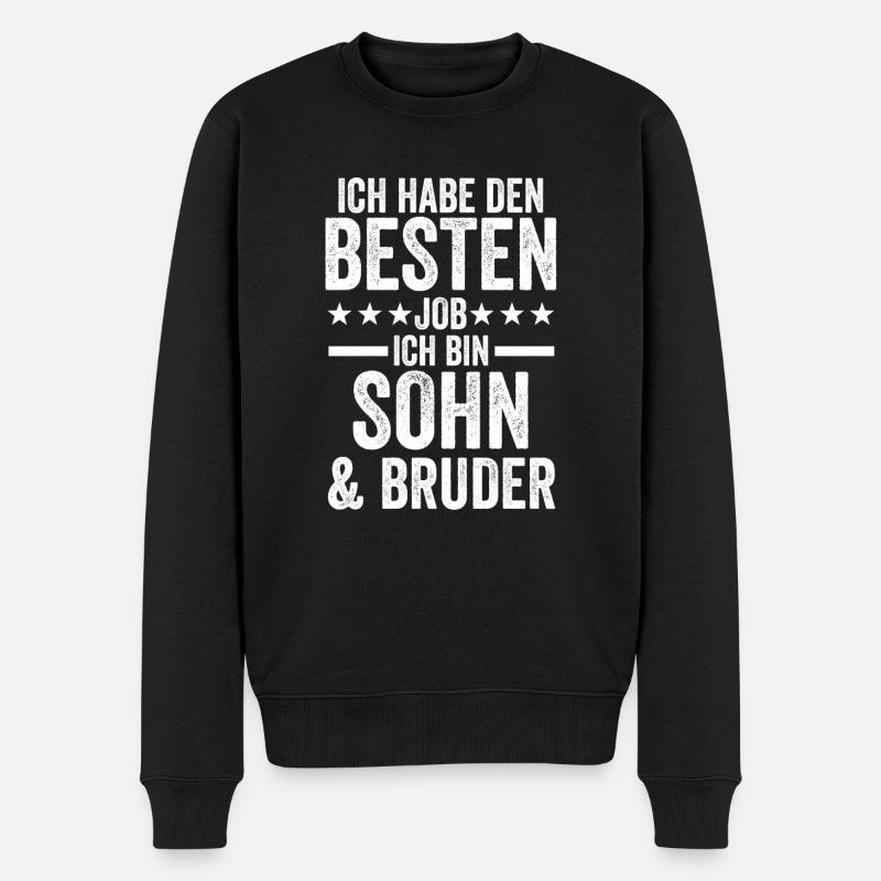 Sohn Bruder - Männer Premium Bio Pullover - Schwarz