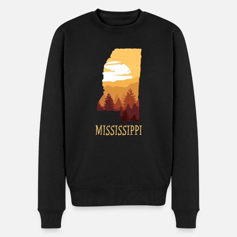 Mississippi - Männer Premium Bio Pullover - Schwarz