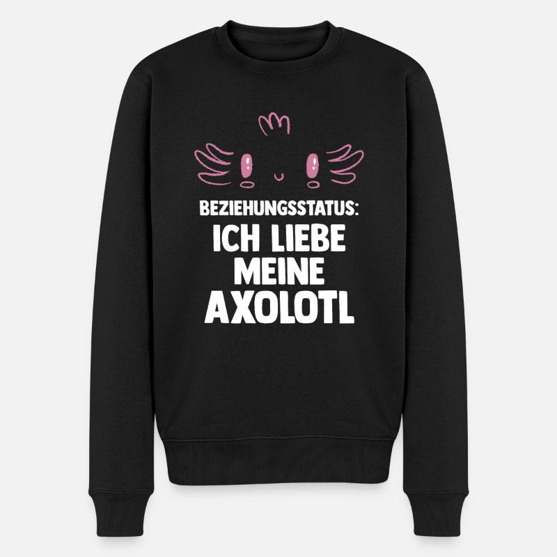 Axolotl - Männer Premium Bio Pullover - Schwarz