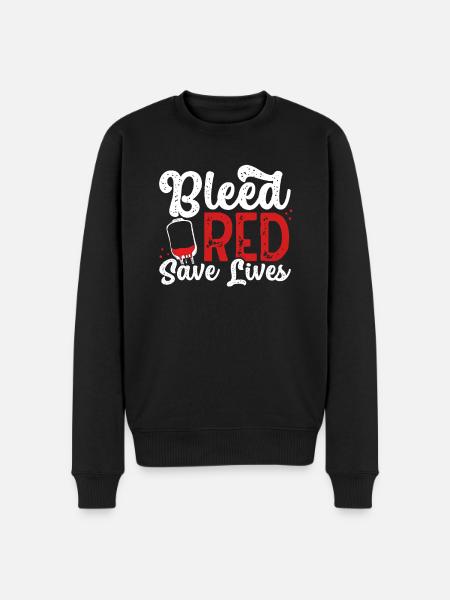 Bleed Red Saves Lives - Men's Premium Organic Jumper - black