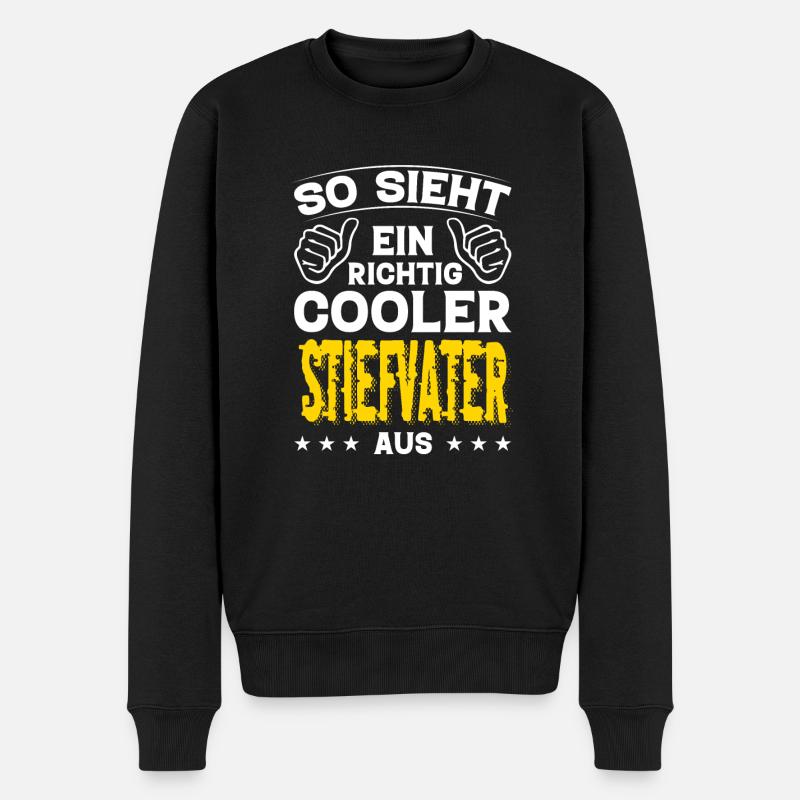 Stiefvater Stiefvater Geburtstag Stiefvater - Männer Premium Bio Pullover - Schwarz